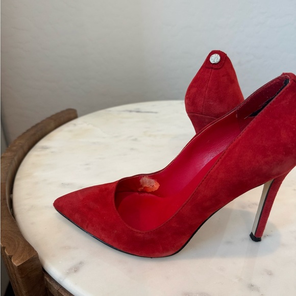 Guess Dark Red Suede Heels - Picture 6 of 6